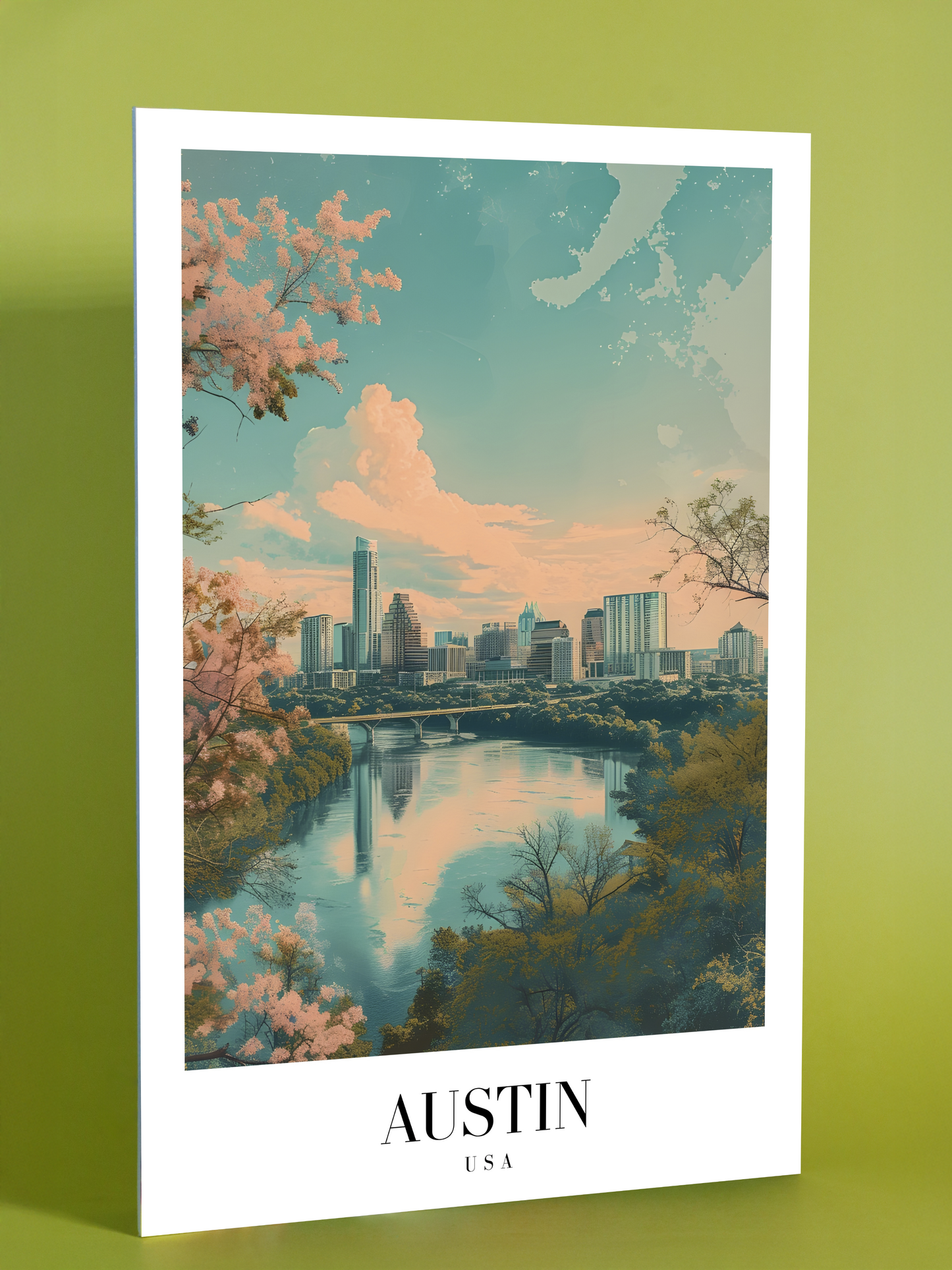 Austin Texas Urban Riverside Poster