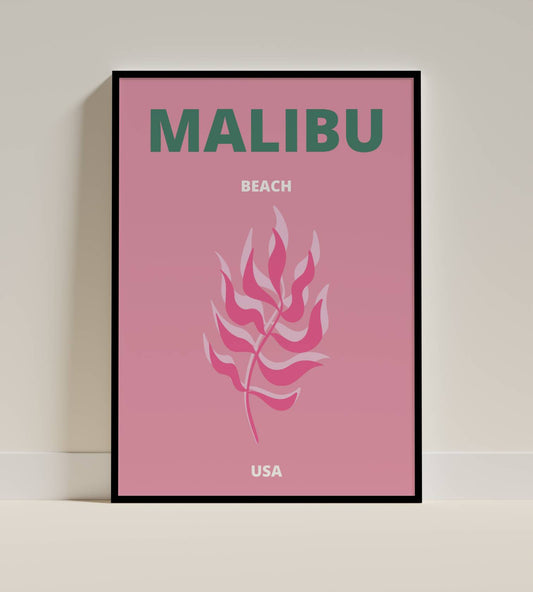 Malibu Beach Art Print – USA Coastal Wall Decor