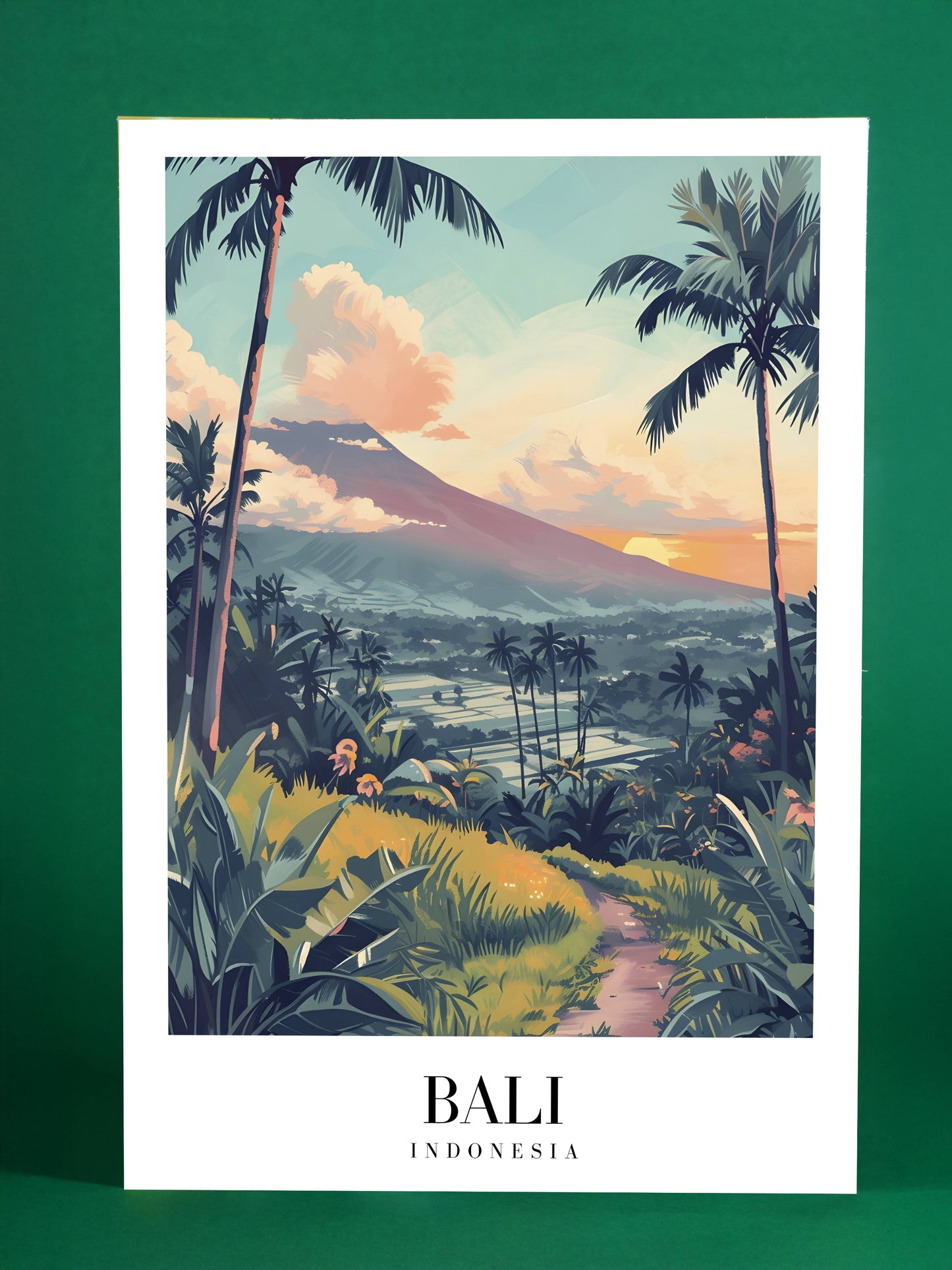 Bali Landscape Art Print – Indonesia Tropical Nature Poster
