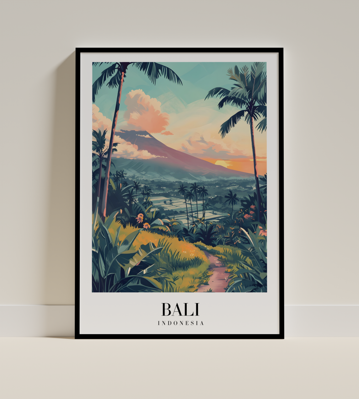 Bali Landscape Art Print – Indonesia Tropical Nature Poster