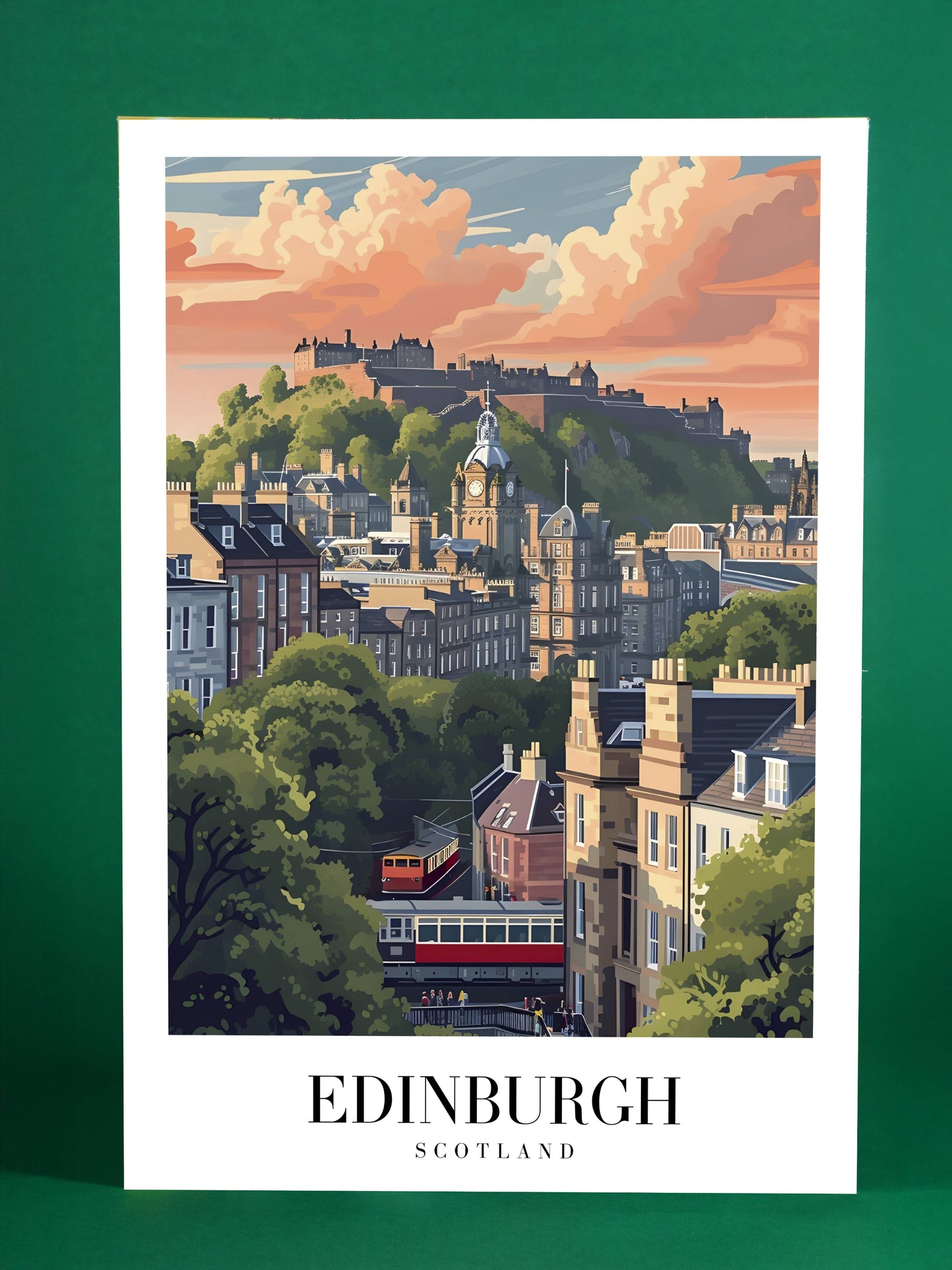 Edinburgh Cityscape Art Print – Scotland Poster