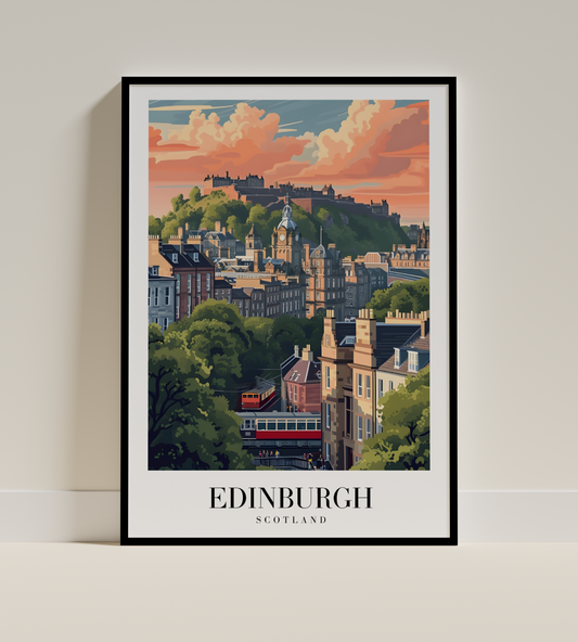 Edinburgh Cityscape Art Print – Scotland Poster