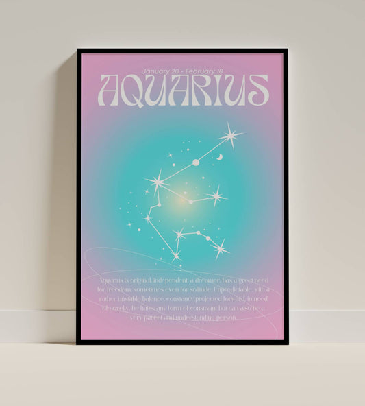 Aquarius Zodiac Sign Art