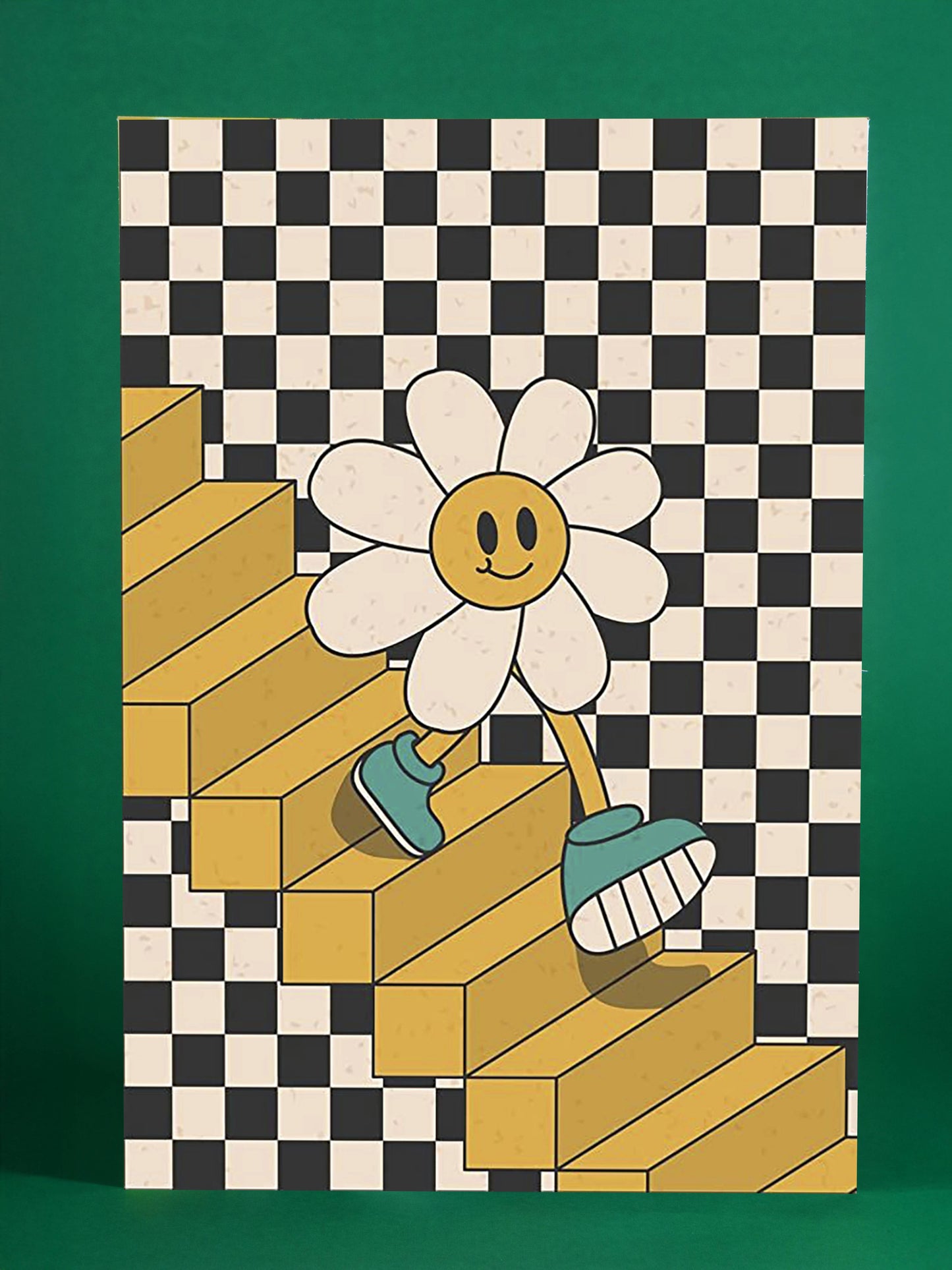Whimsical Daisy Walking Up Stairs