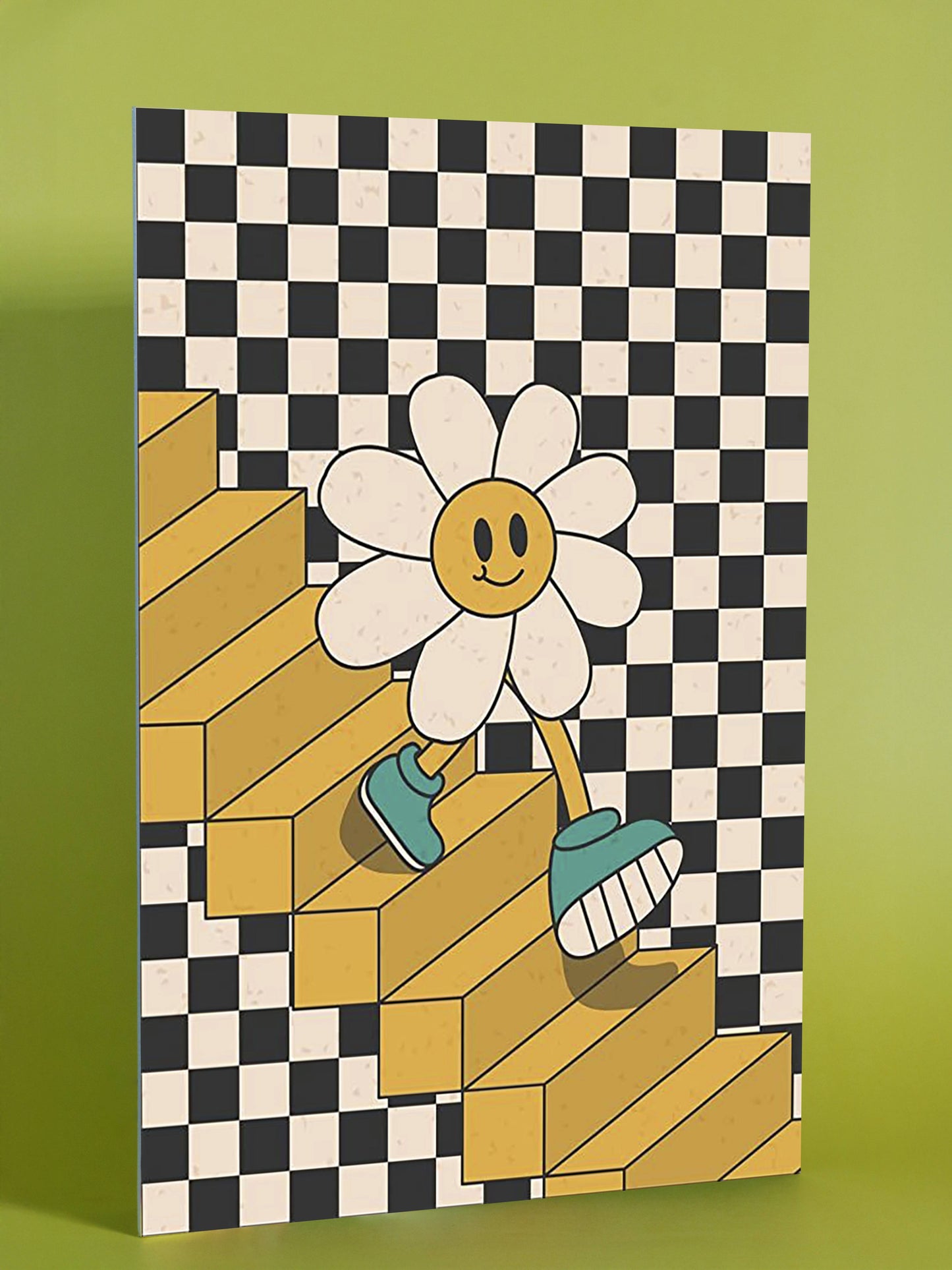 Whimsical Daisy Walking Up Stairs