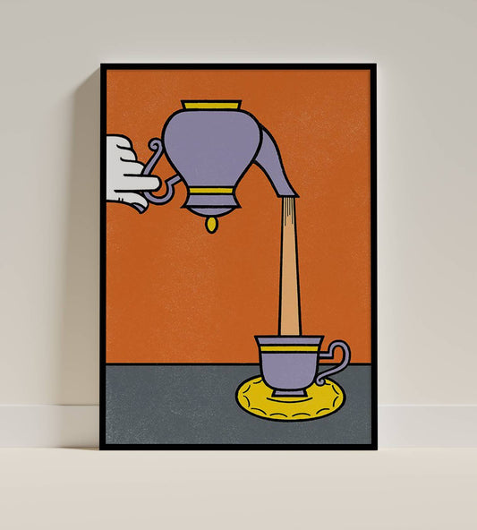 Funky Teapot Pouring Tea