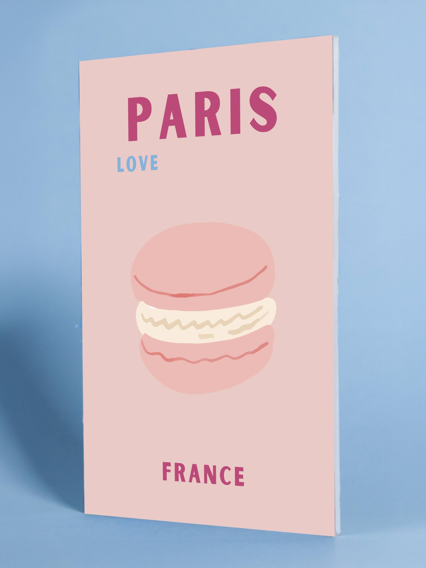 Paris France Love Poster – Macaron Illustration Modern Art