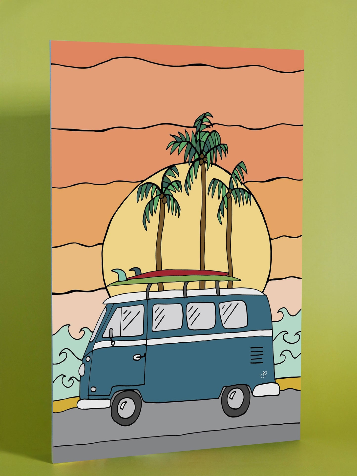 Retro Beach Van Art Print