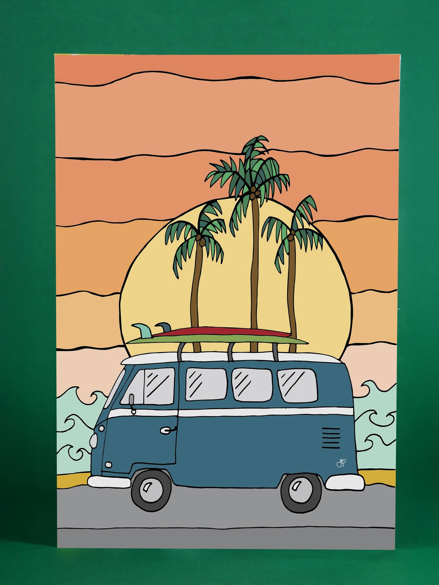 Retro Beach Van Art Print