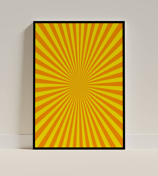 Retro Radiant Sunburst Wall Art