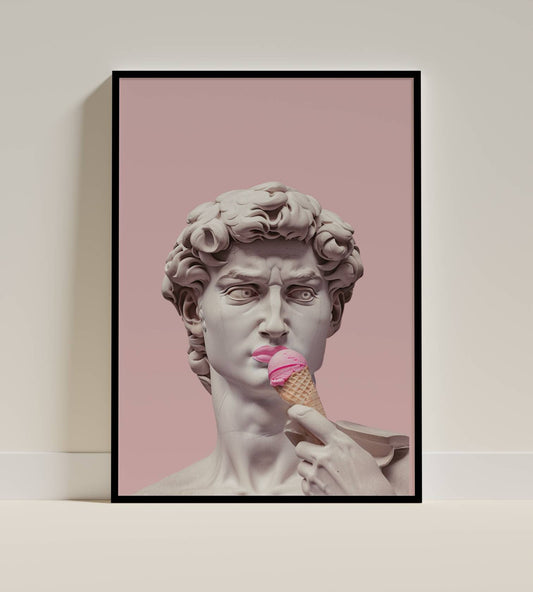 Classical Sculpture with Ice Cream