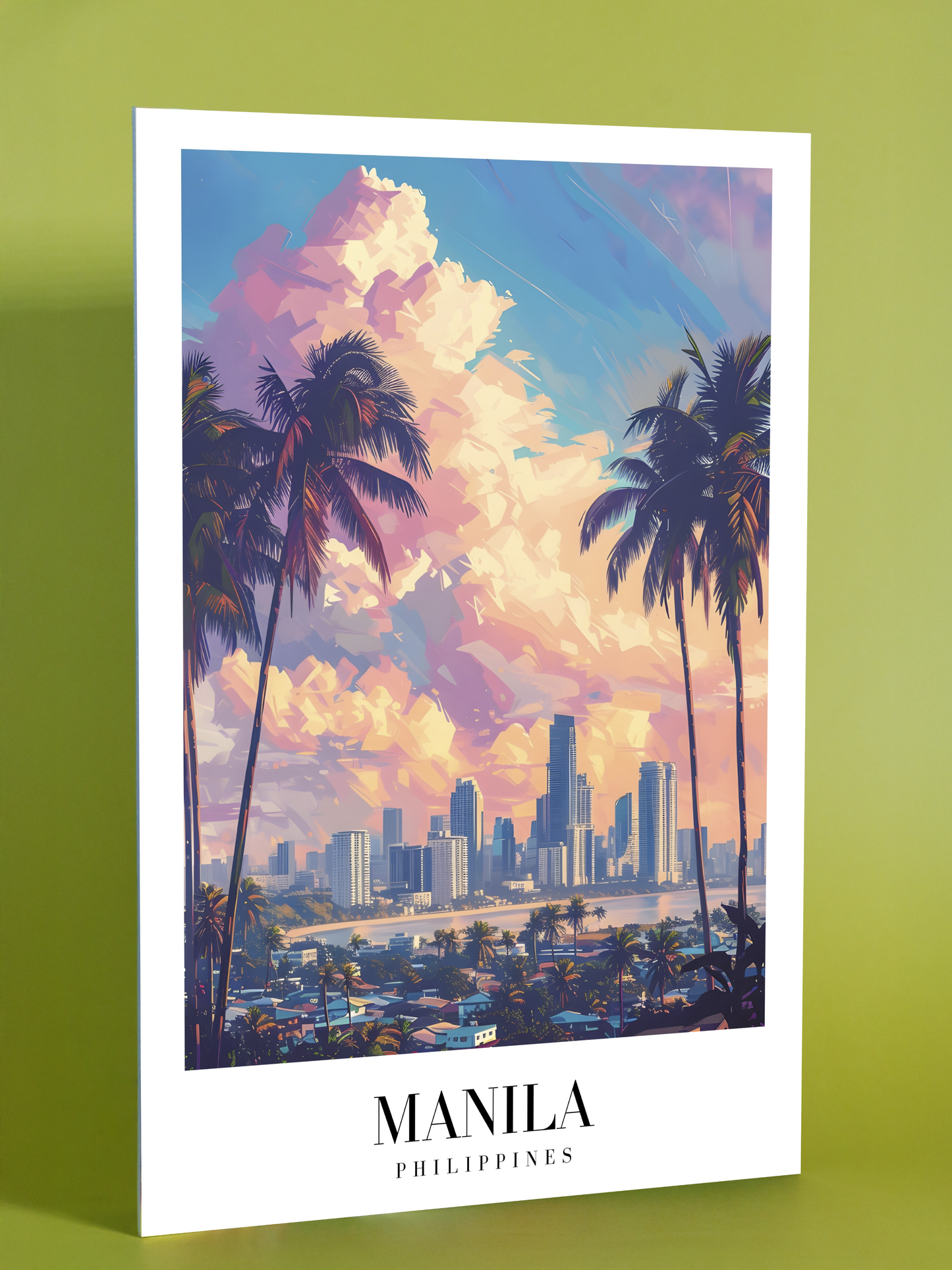 Manila Skyline Art Print – Philippines Tropical Travel Poster