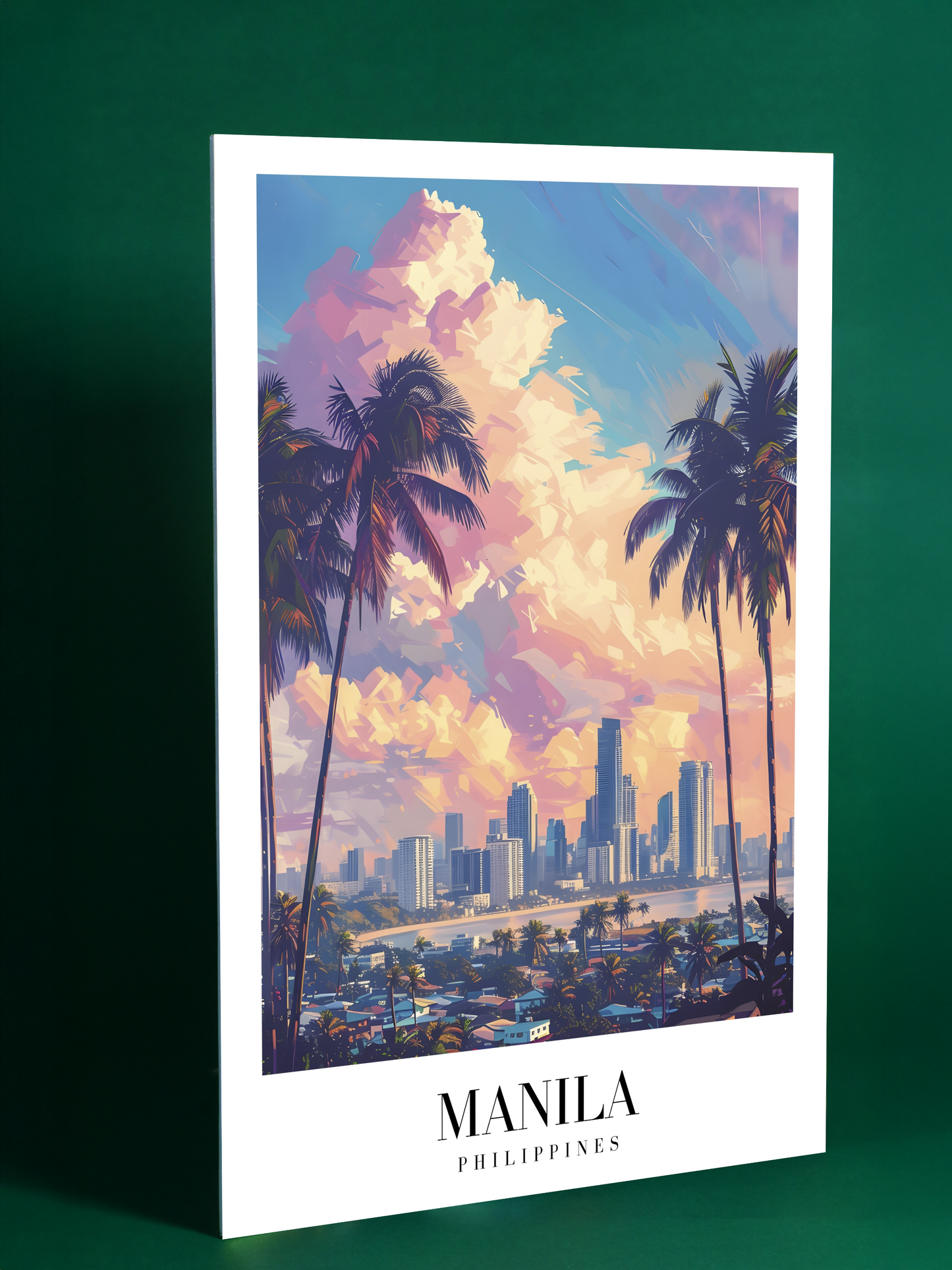 Manila Skyline Art Print – Philippines Tropical Travel Poster