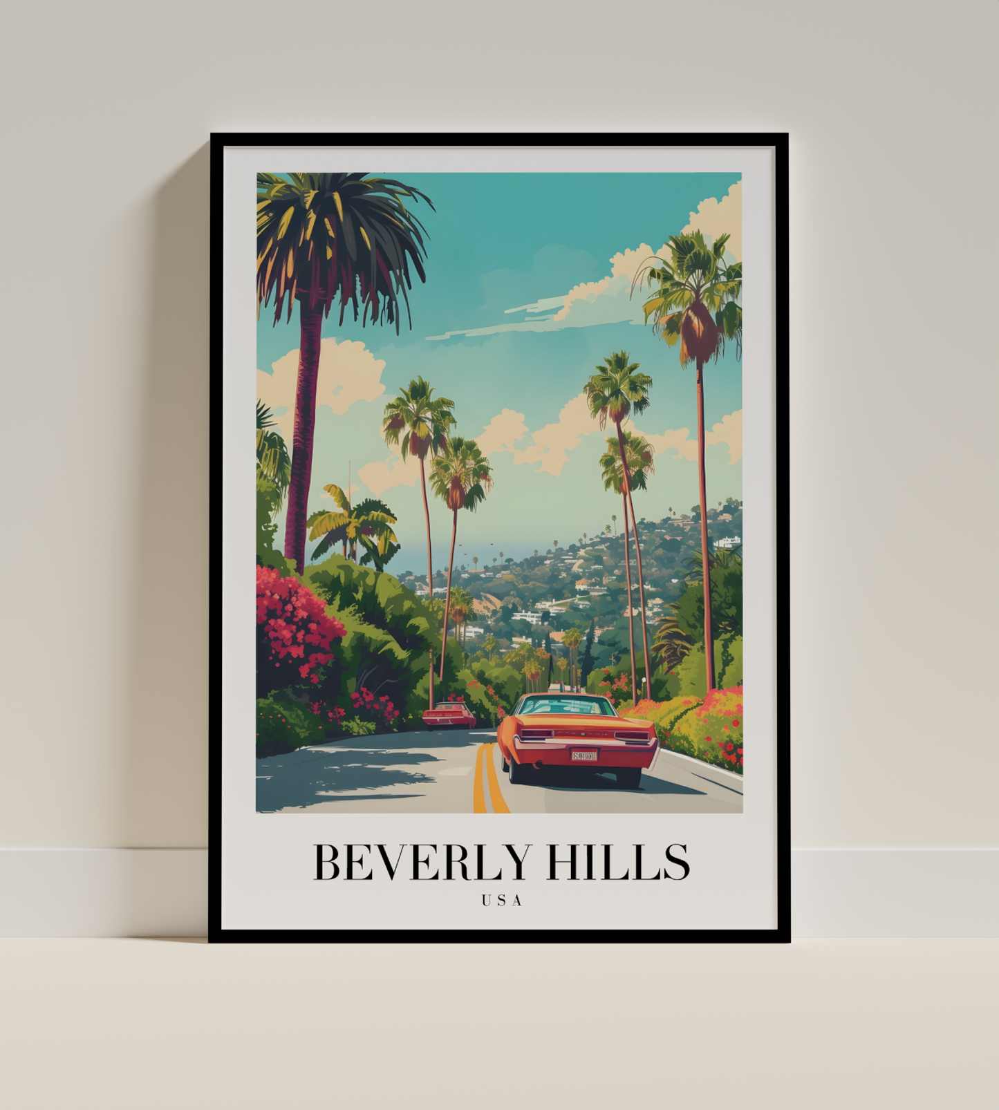 Beverly Hills Poster – Palm-Lined Luxury Drive