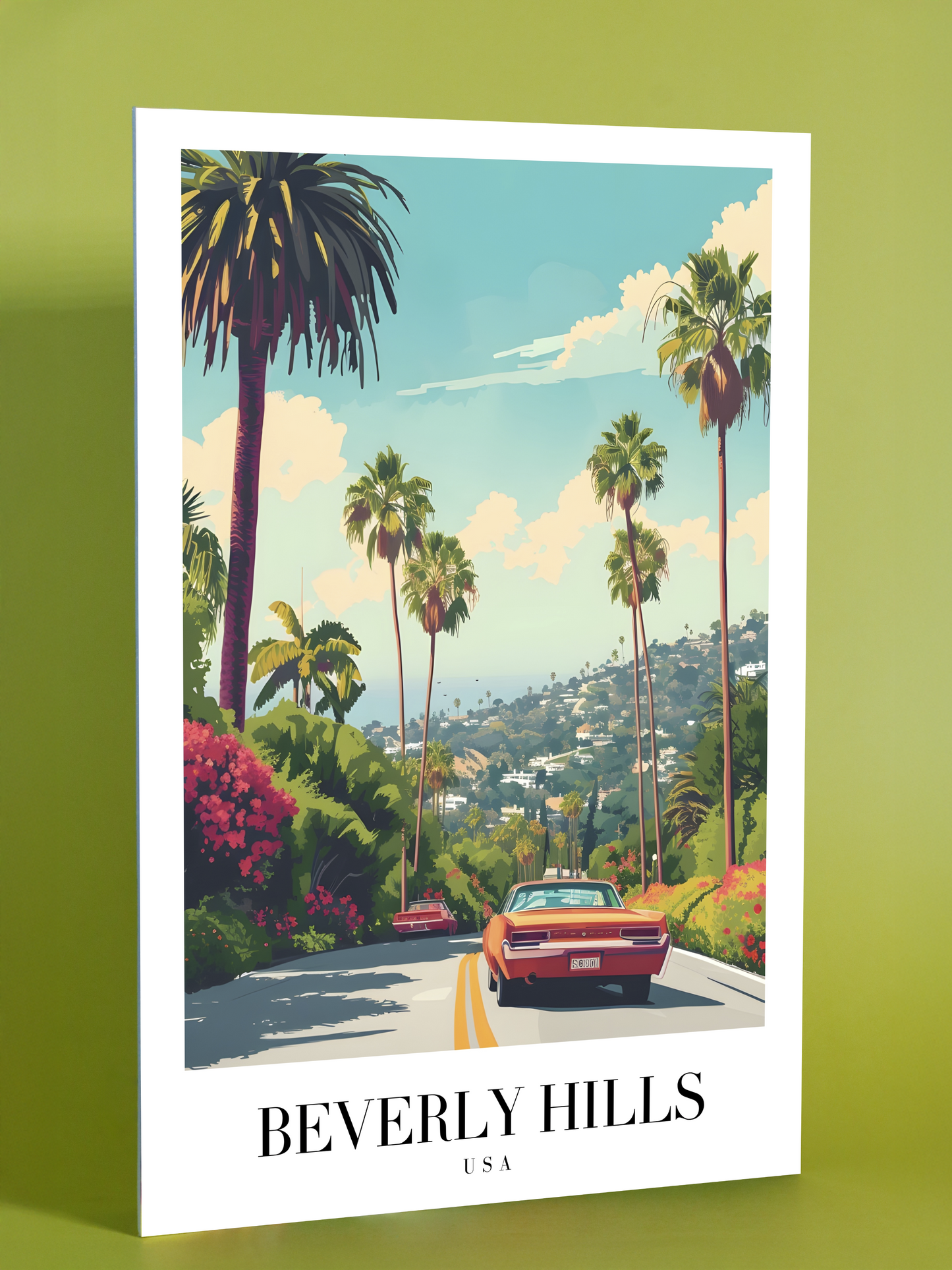 Beverly Hills Poster – Palm-Lined Luxury Drive
