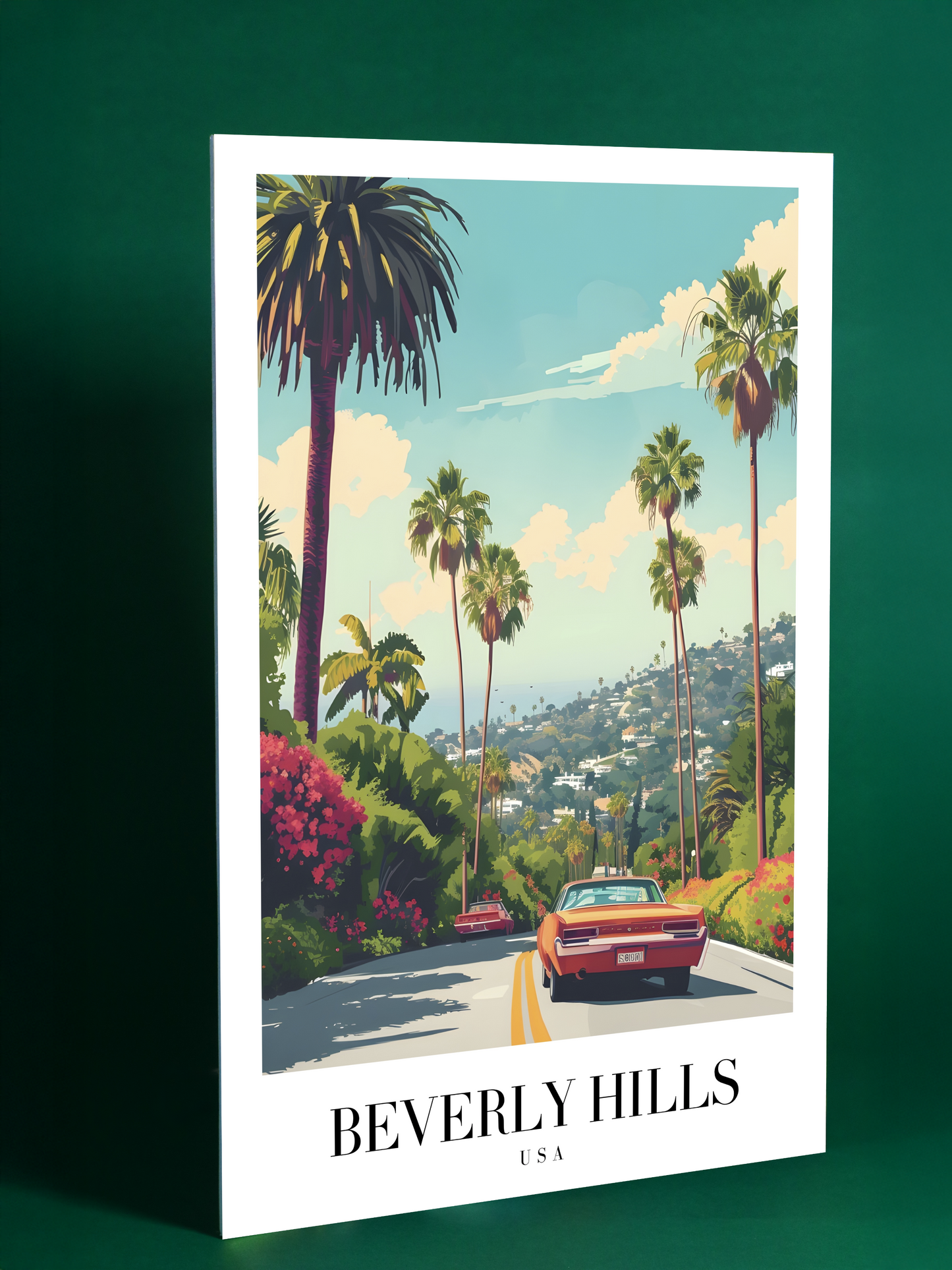 Beverly Hills Poster – Palm-Lined Luxury Drive