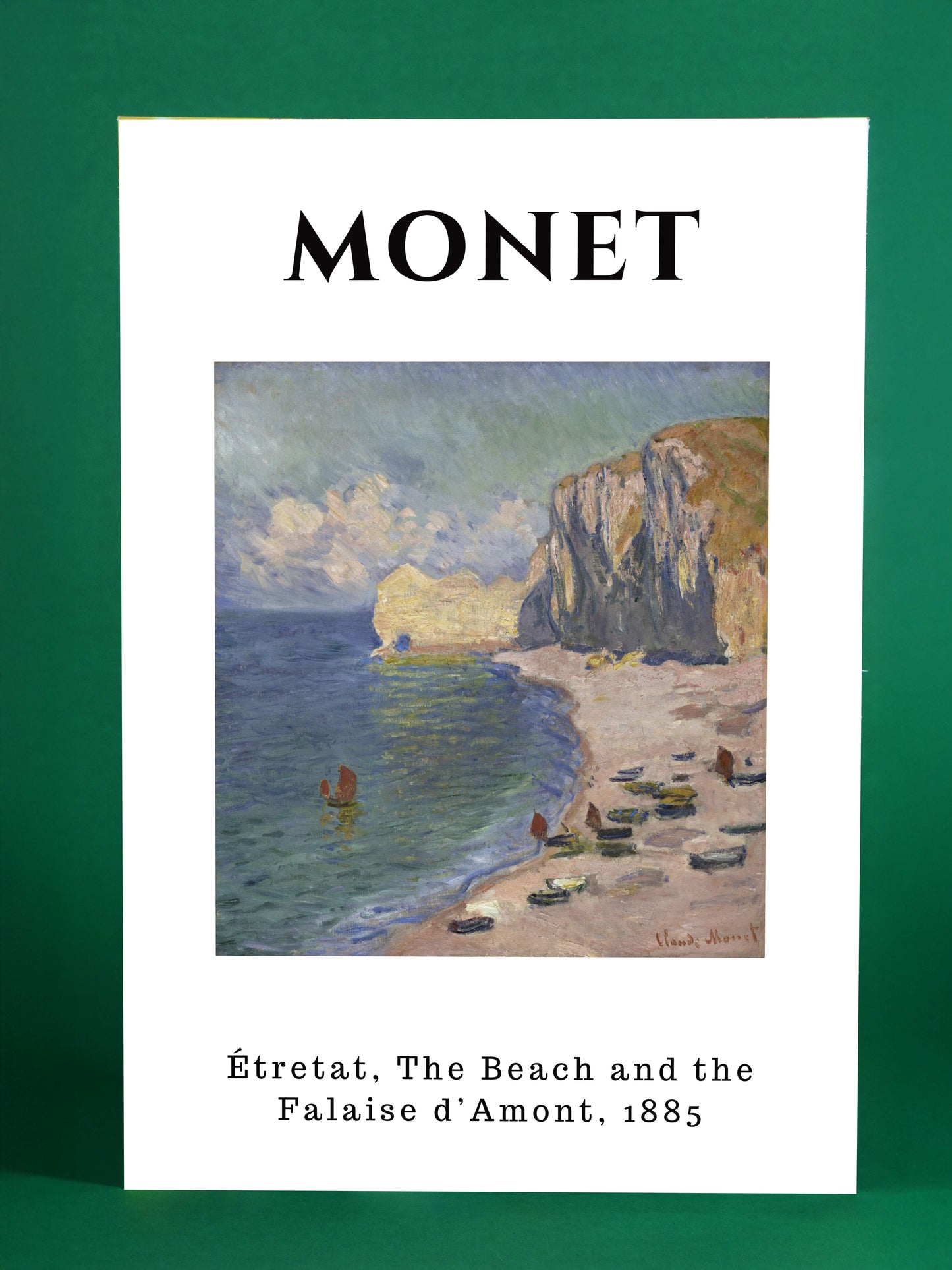 Monet Art Poster - Étretat Beach & Falaise d’Amont