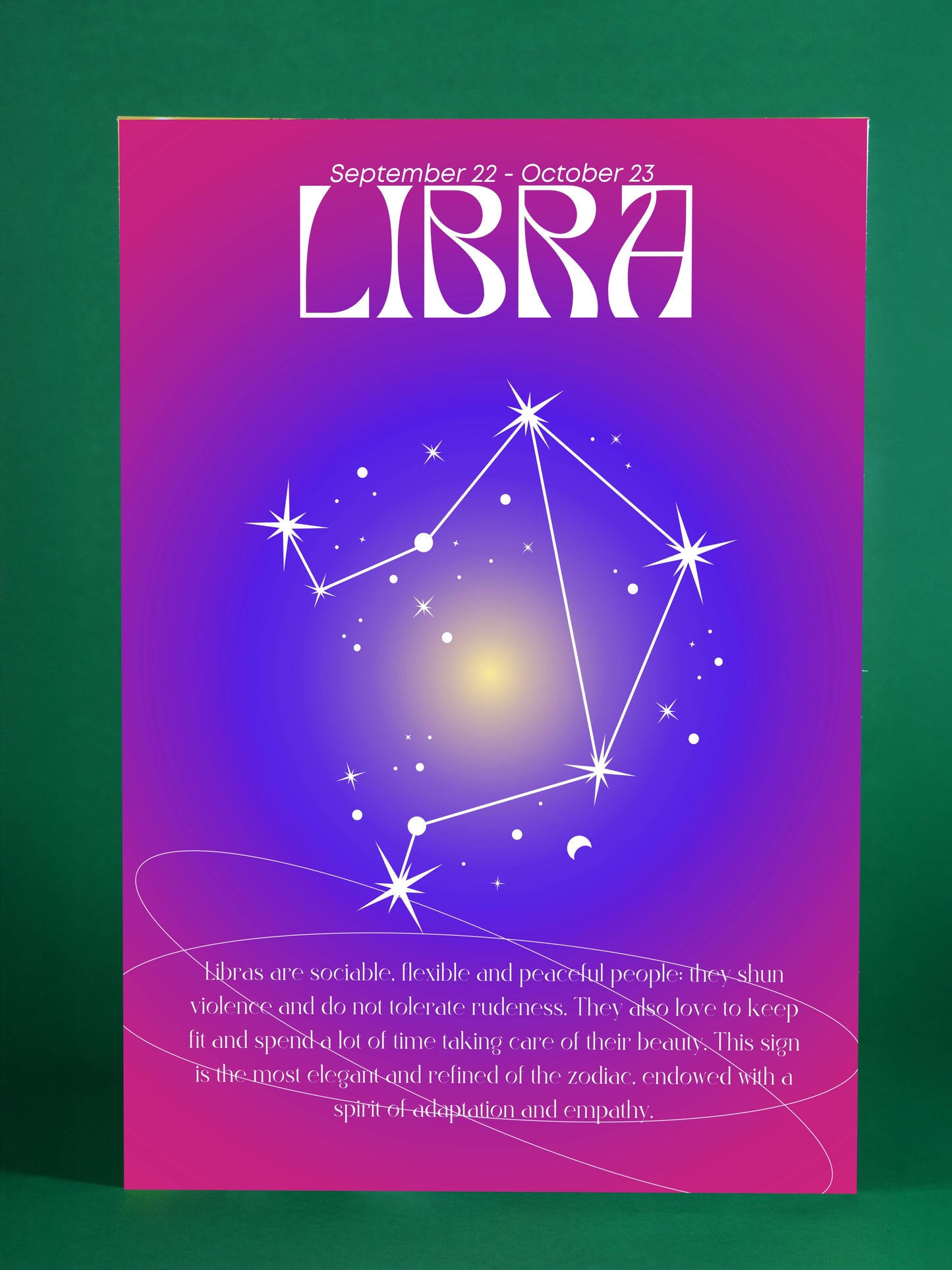 Libra Zodiac Sign Art Print – Elegant Astrology