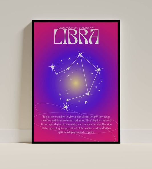 Libra Zodiac Sign Art Print – Elegant Astrology
