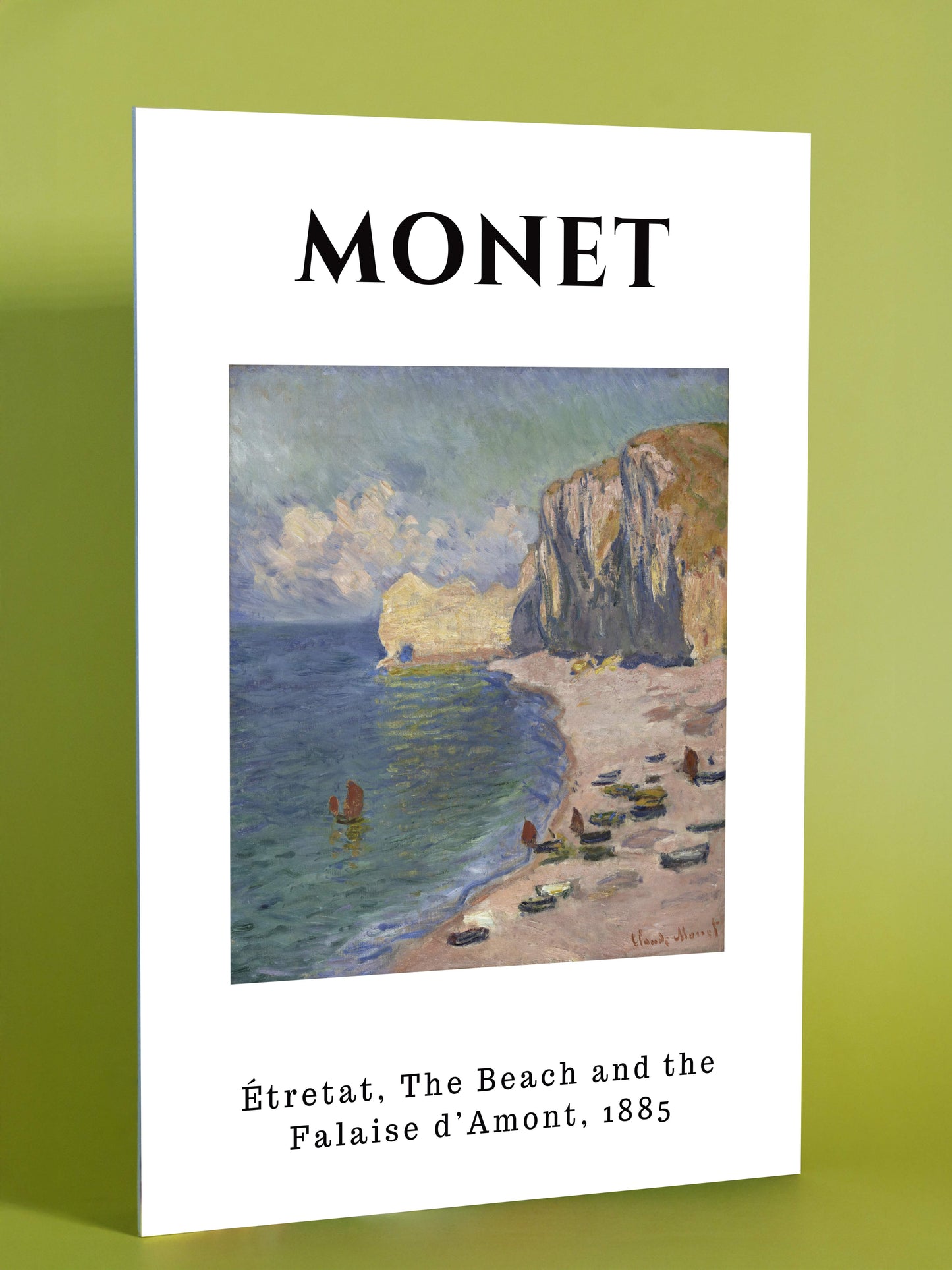 Monet Art Poster - Étretat Beach & Falaise d’Amont