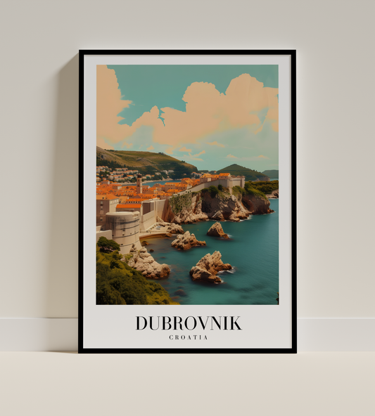 Dubrovnik Walled City Art Print – Croatia Adriatic Coast Poster