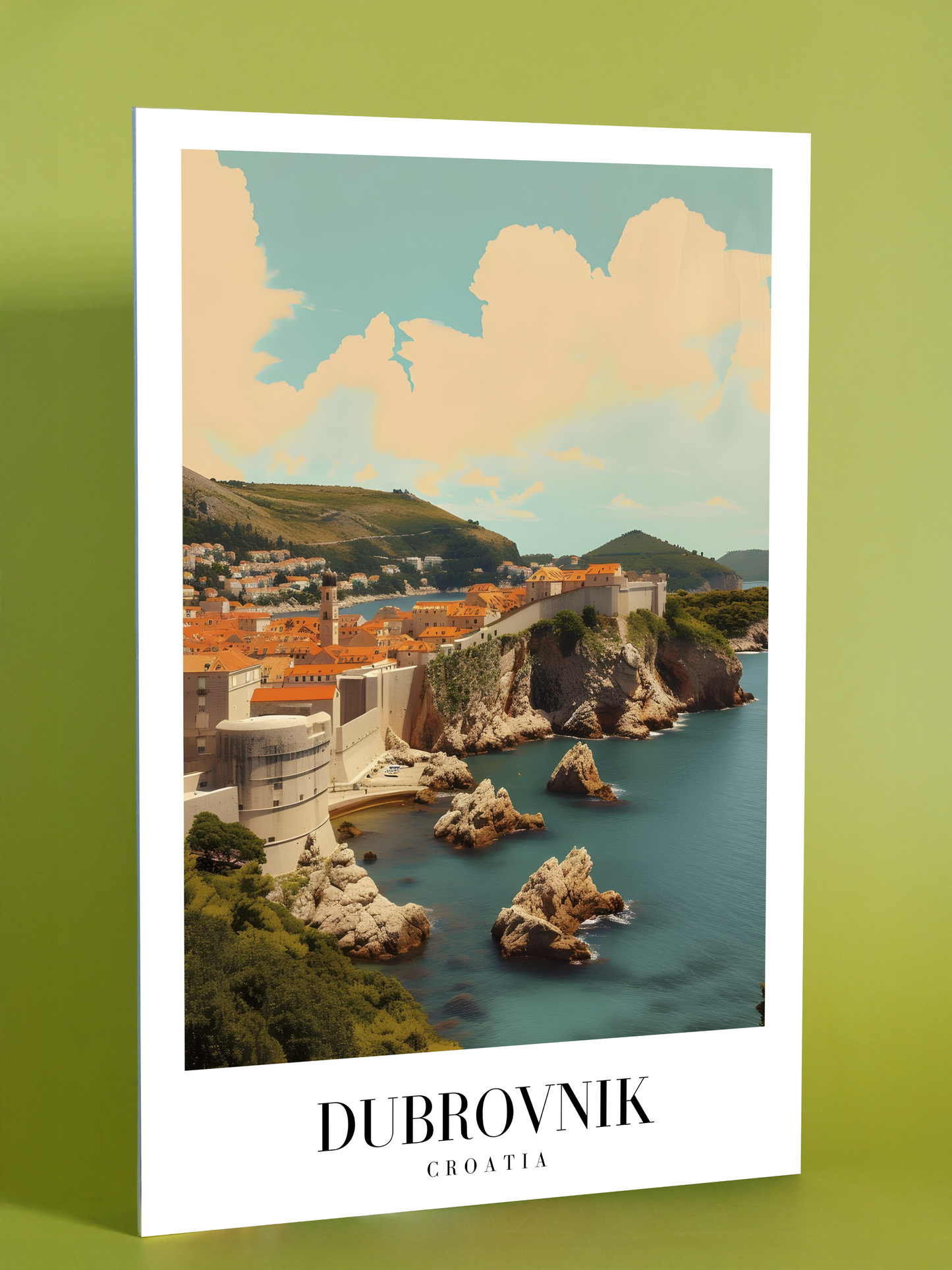 Dubrovnik Walled City Art Print – Croatia Adriatic Coast Poster