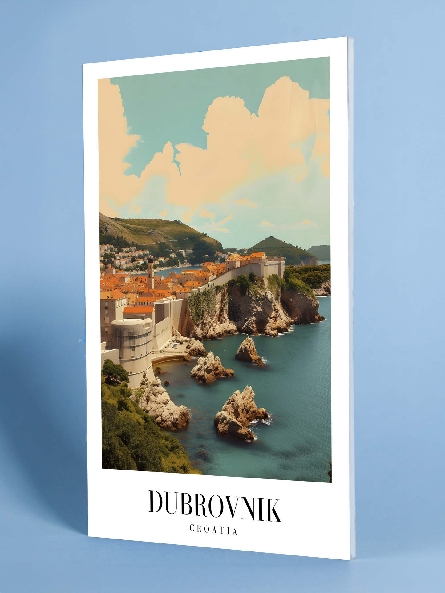 Dubrovnik Walled City Art Print – Croatia Adriatic Coast Poster