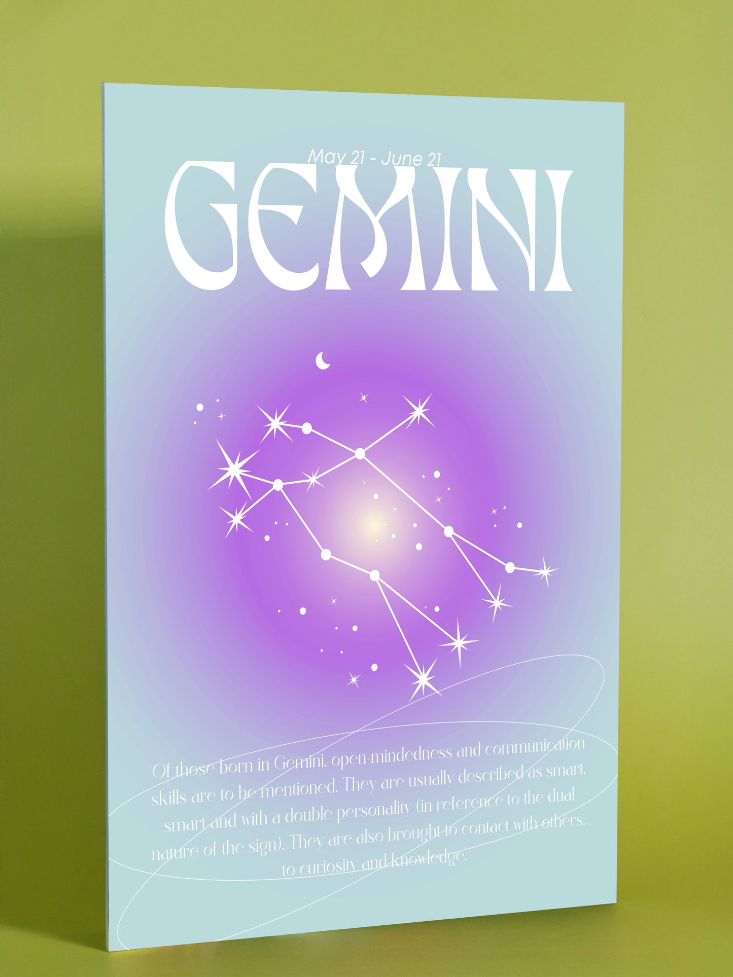 Gemini Zodiac Constellation Poster – May 21 to June 21