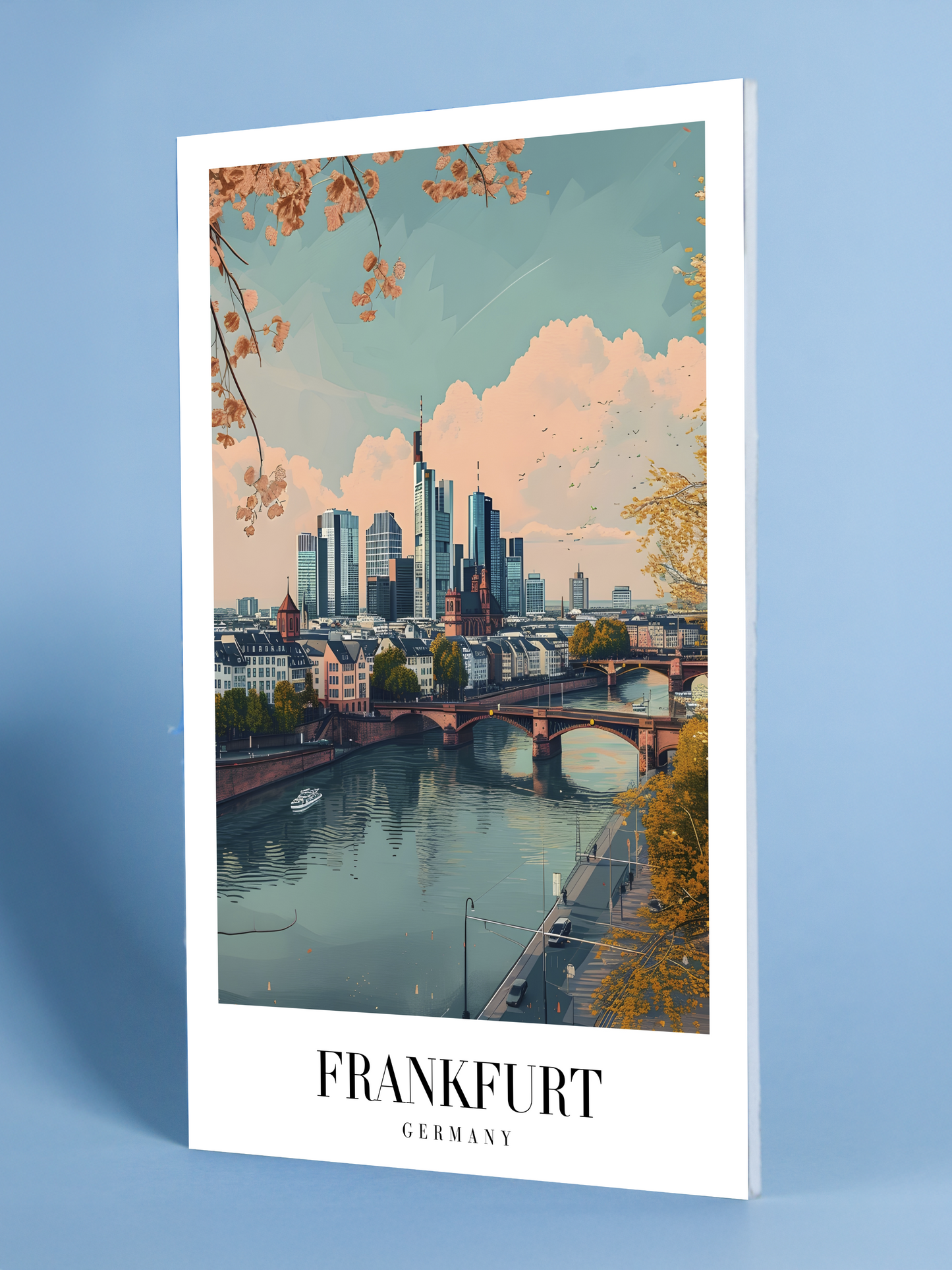 Frankfurt Cityscape Print – Modern Germany Urban Wall Art