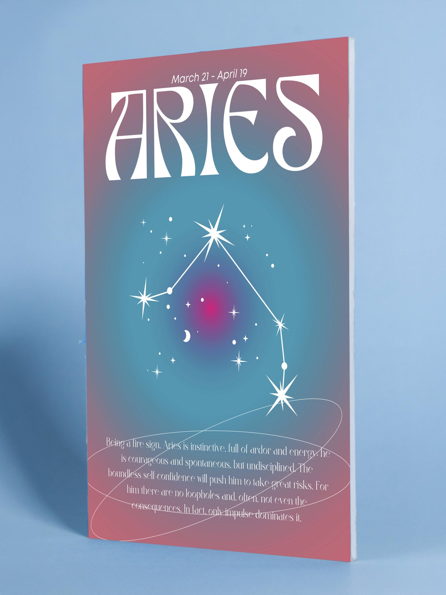 Aries Zodiac Constellation Poster – Energetic, Confident, Spontaneous