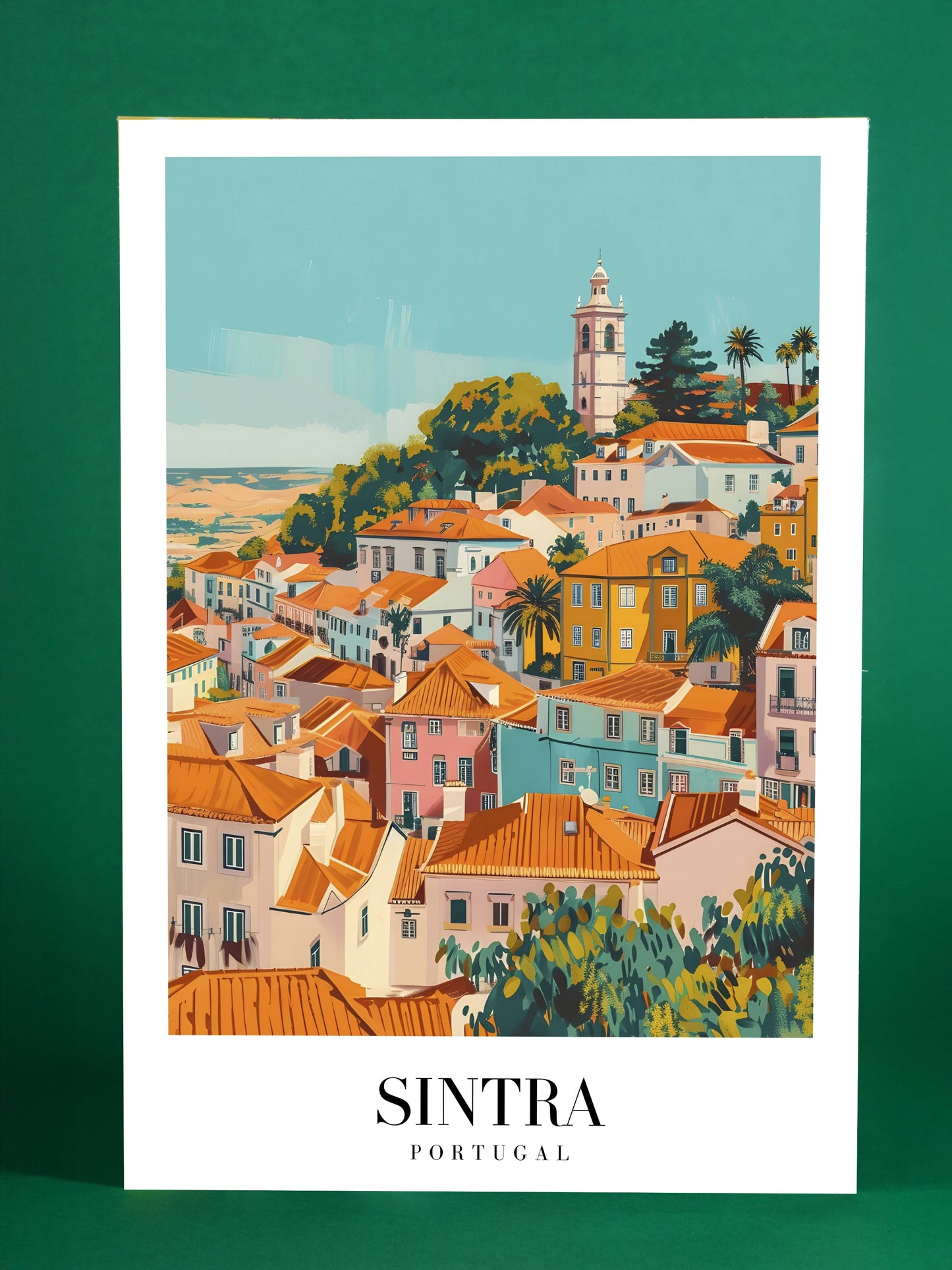 Sintra Portugal Art Print – Vibrant European Townscape Poster