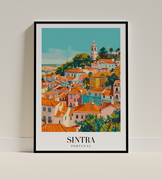 Sintra Portugal Art Print – Vibrant European Townscape Poster