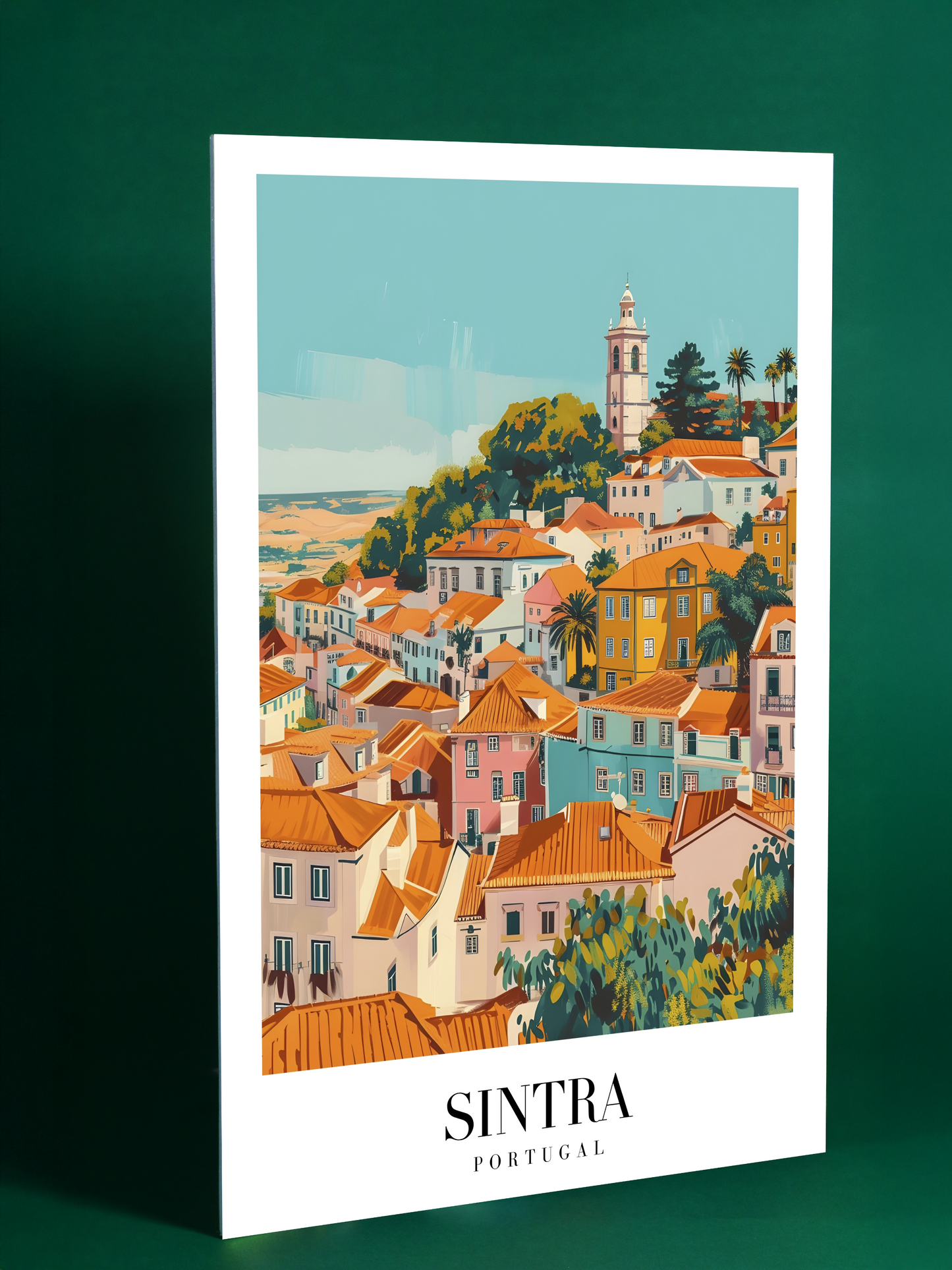 Sintra Portugal Art Print – Vibrant European Townscape Poster