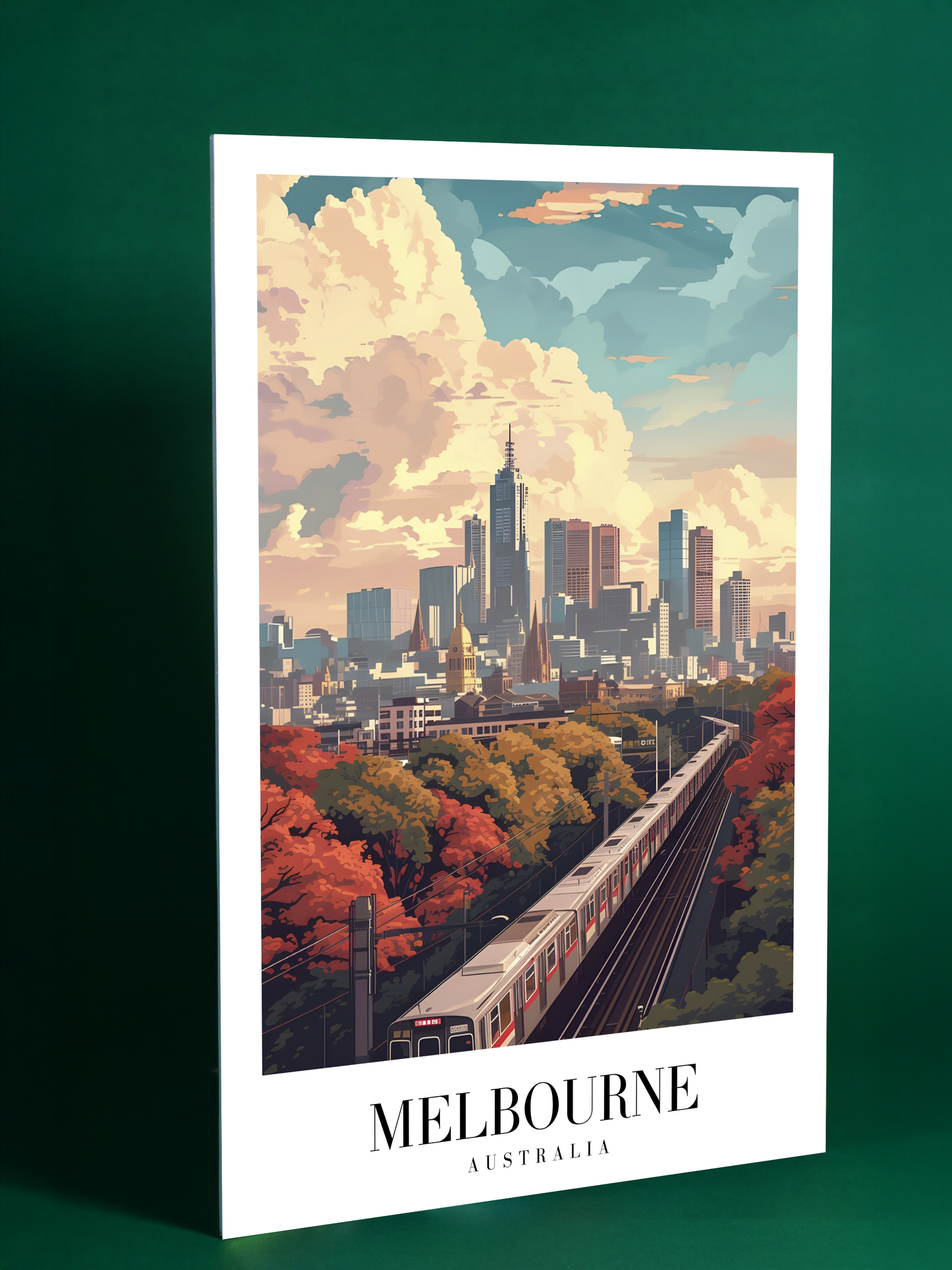 Melbourne City Skyline Poster – Modern Urban Australia Wall Art