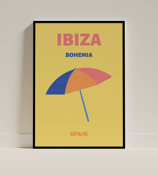 Ibiza Bohemia Spain Beach Umbrella Art Print