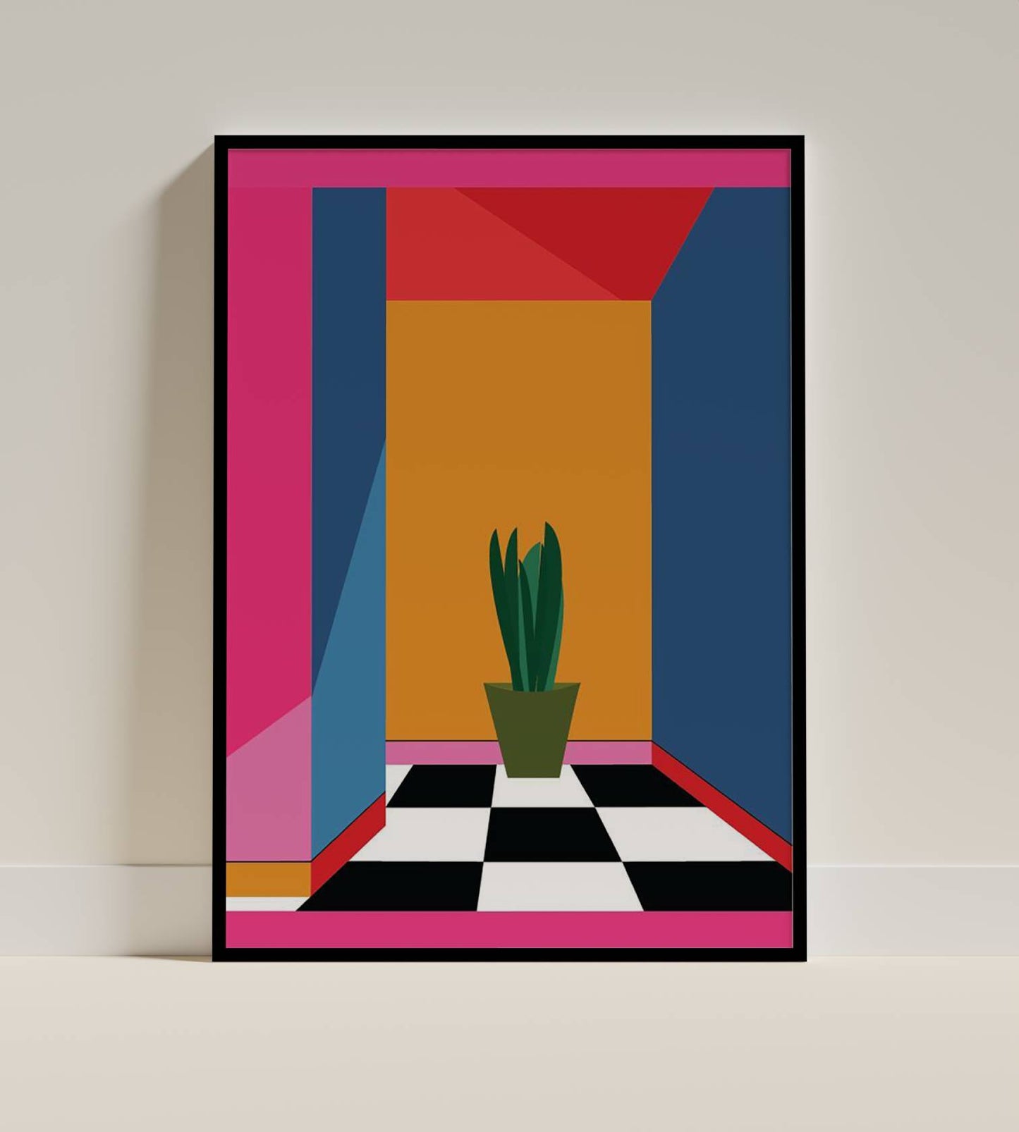 Modern Geometric Plant Wall Art