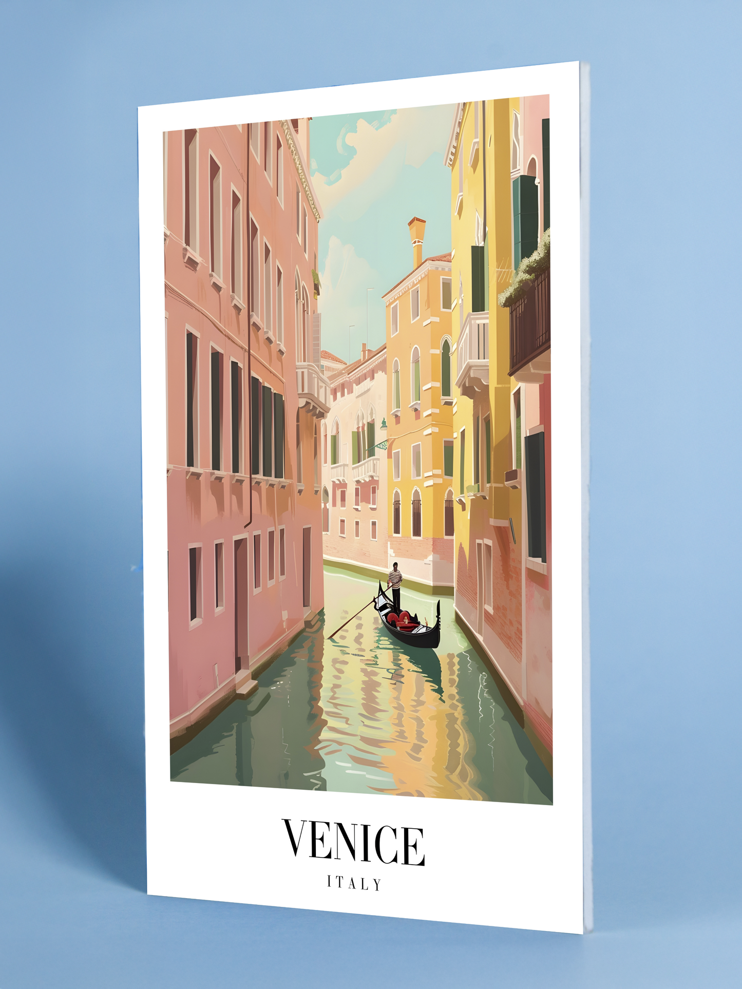 Venice Canal Poster – Gondola Ride Through Colorful Streets