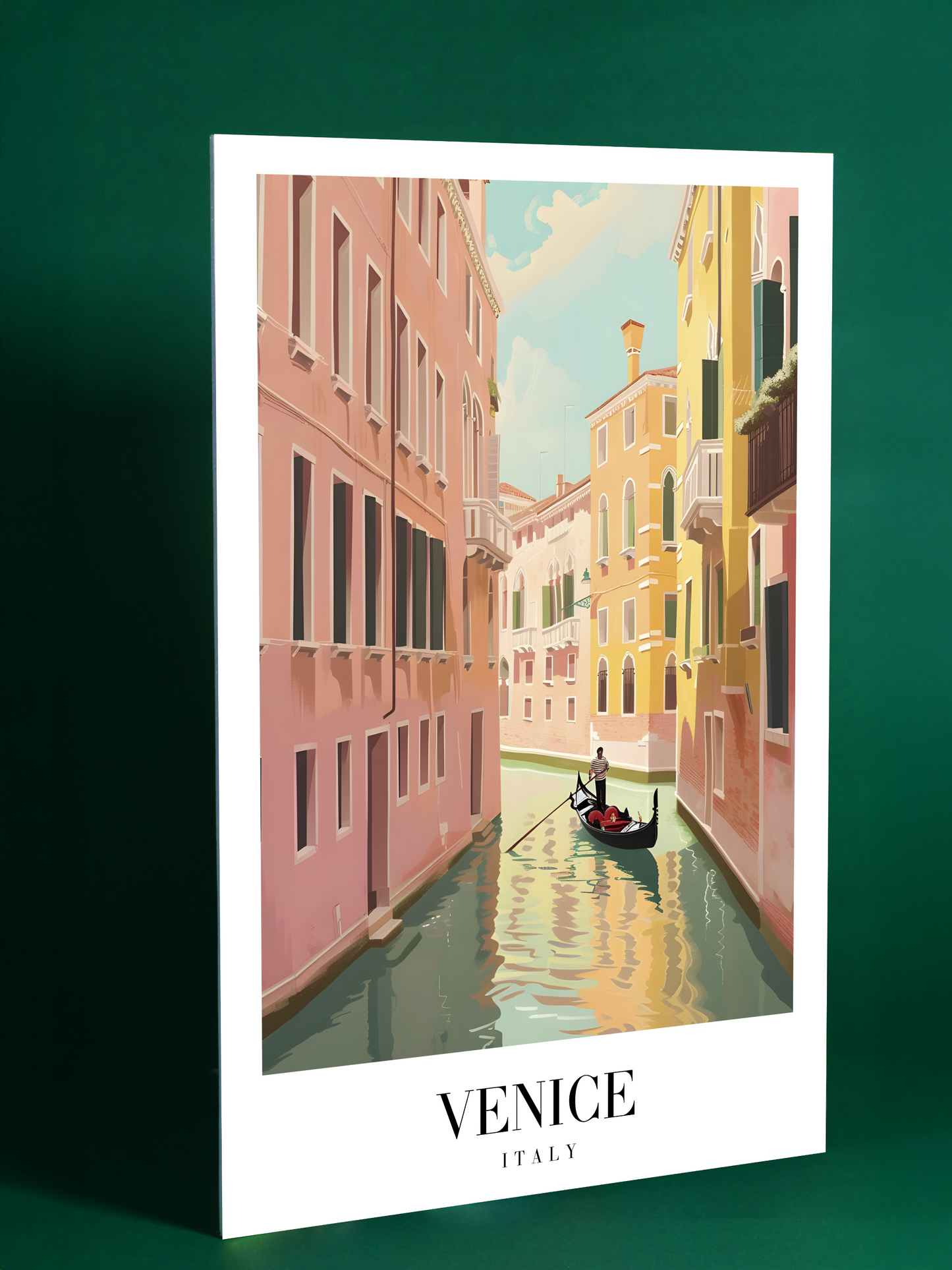 Venice Canal Poster – Gondola Ride Through Colorful Streets