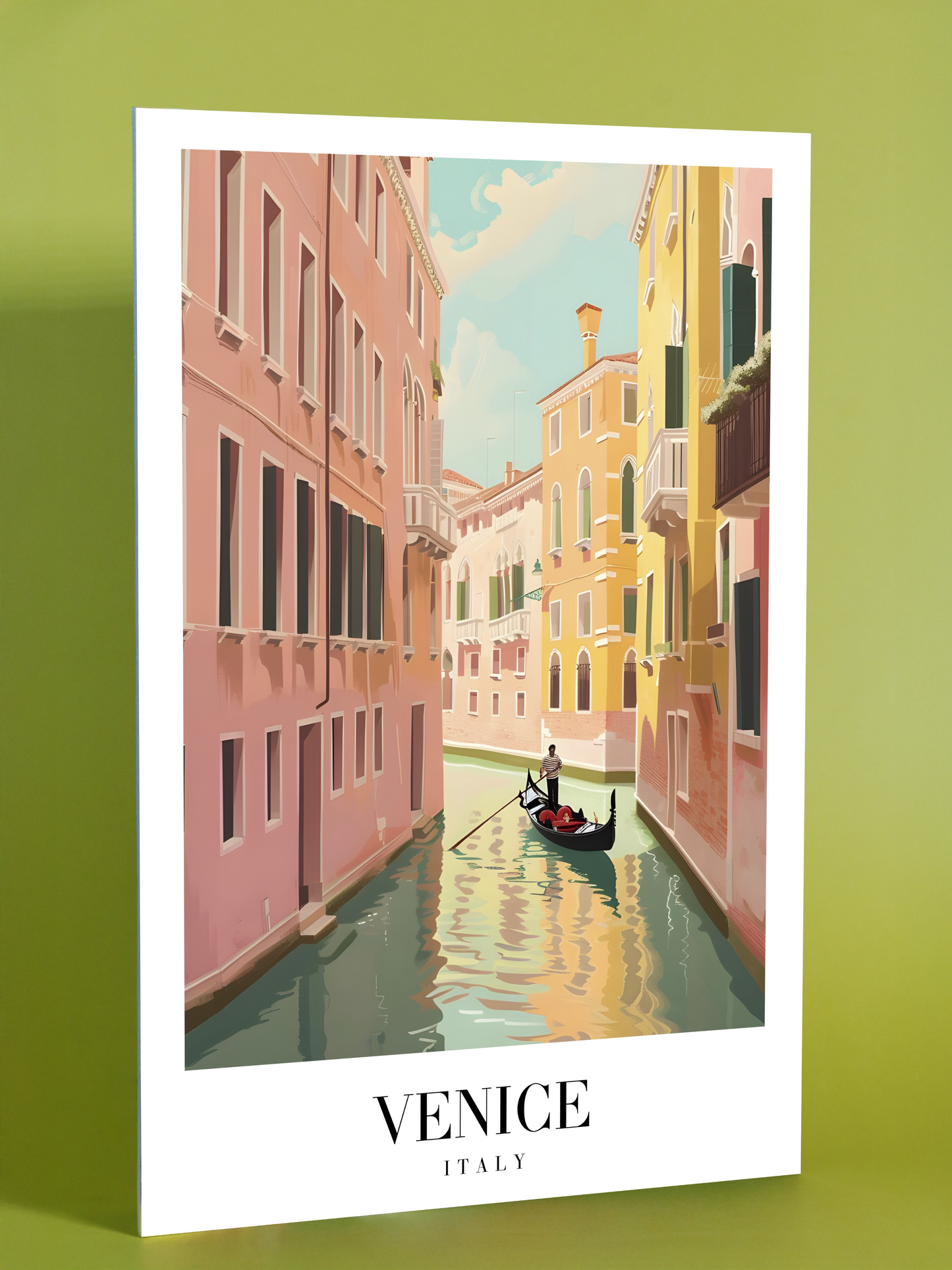 Venice Canal Poster – Gondola Ride Through Colorful Streets