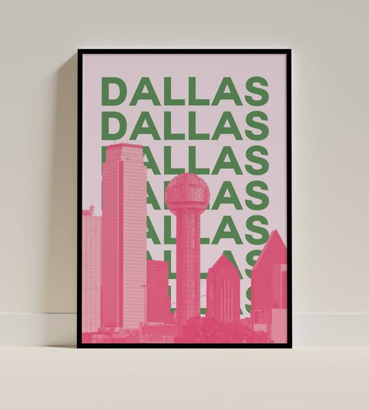 Dallas City Skyline Modern Wall Art