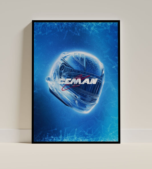 Kimi Räikkönen “Iceman” F1 Helmet Art Poster