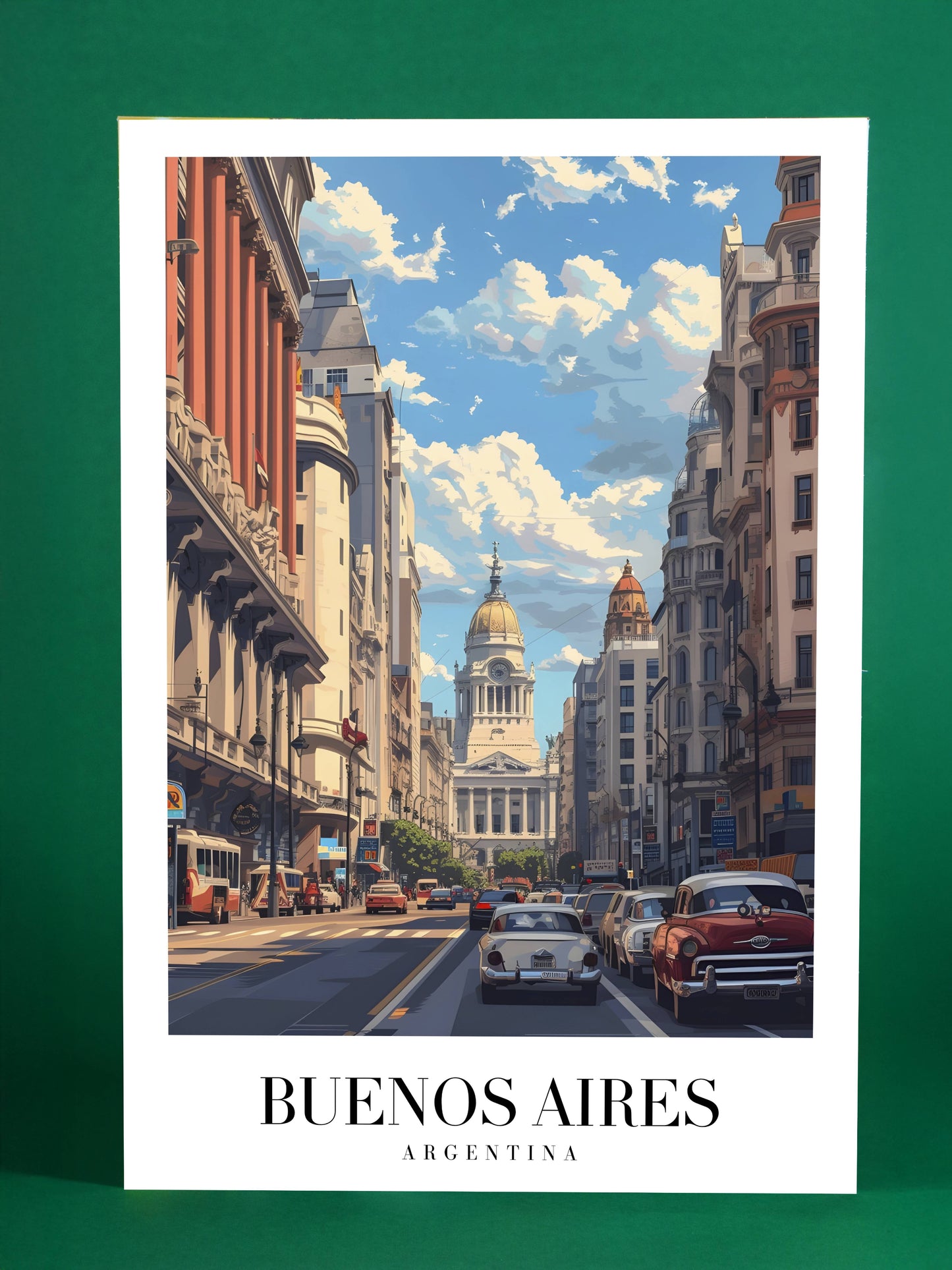 Buenos Aires Cityscape Art Print – Argentina Travel Poster