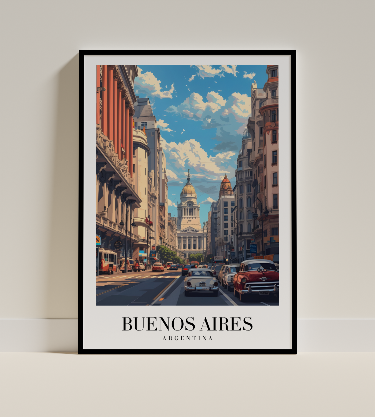 Buenos Aires Cityscape Art Print – Argentina Travel Poster
