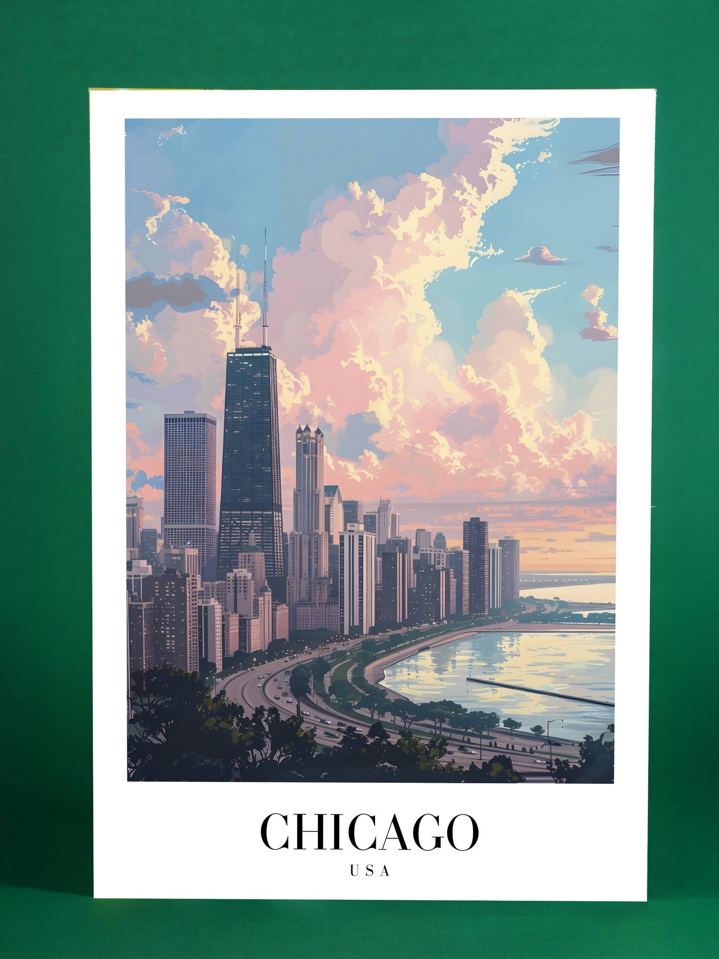 Chicago Skyline Art Print – USA City Poster