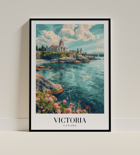 Victoria Canada Scenic Coastal Poster