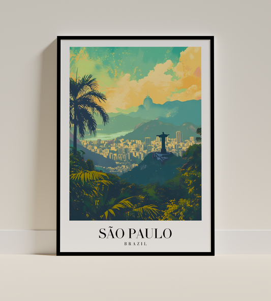 São Paulo Cityscape Art Print – Brazil Poster