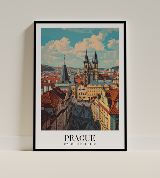 Prague Old Town Wall Art – Czech Republic Cityscape Poster