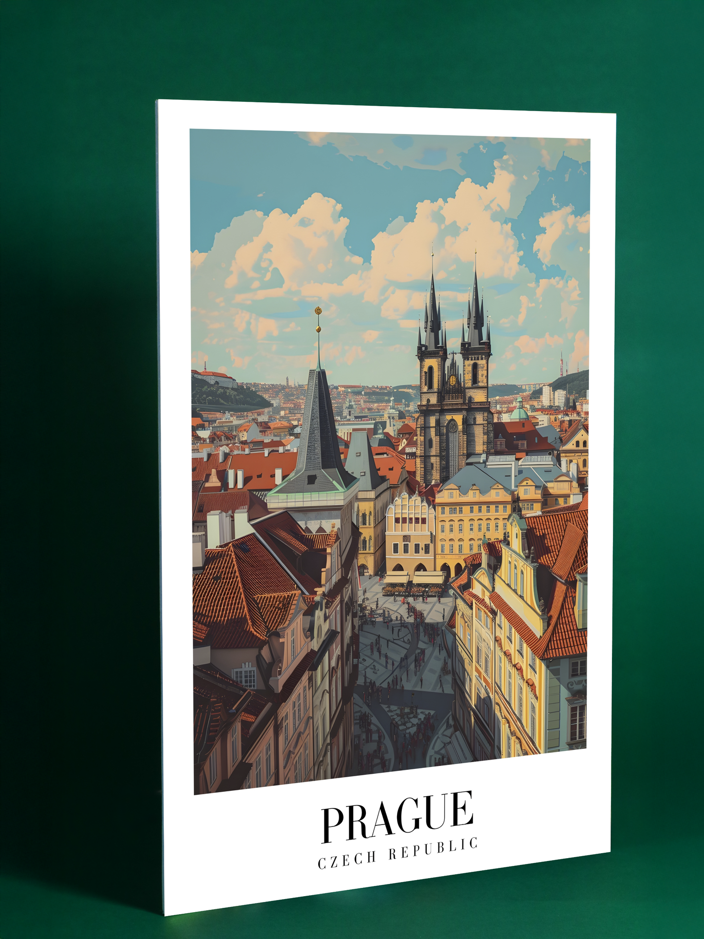 Prague Old Town Wall Art – Czech Republic Cityscape Poster