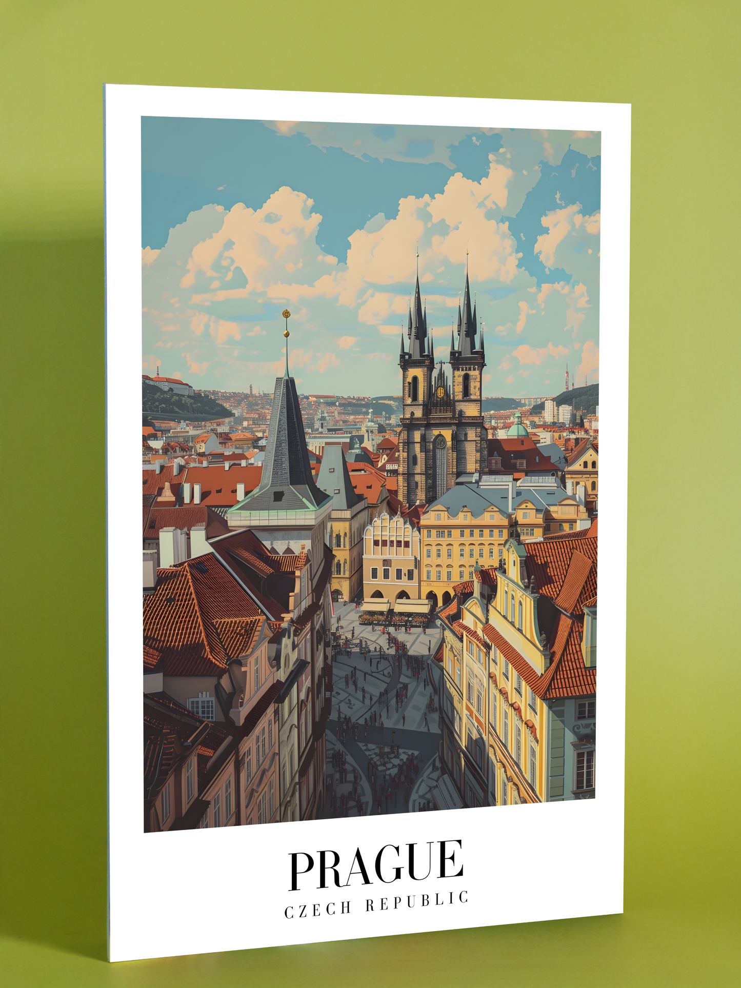 Prague Old Town Wall Art – Czech Republic Cityscape Poster
