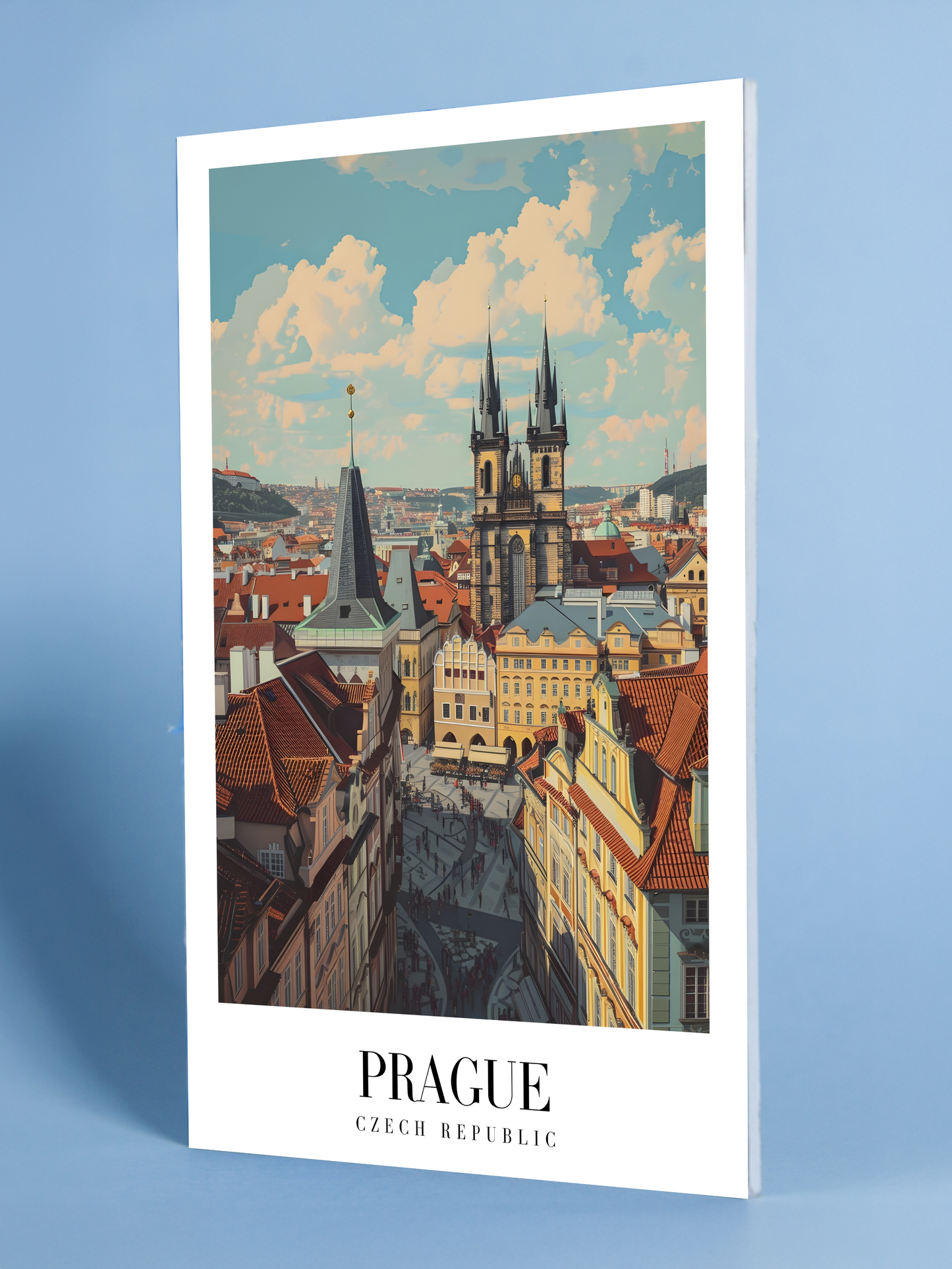 Prague Old Town Wall Art – Czech Republic Cityscape Poster